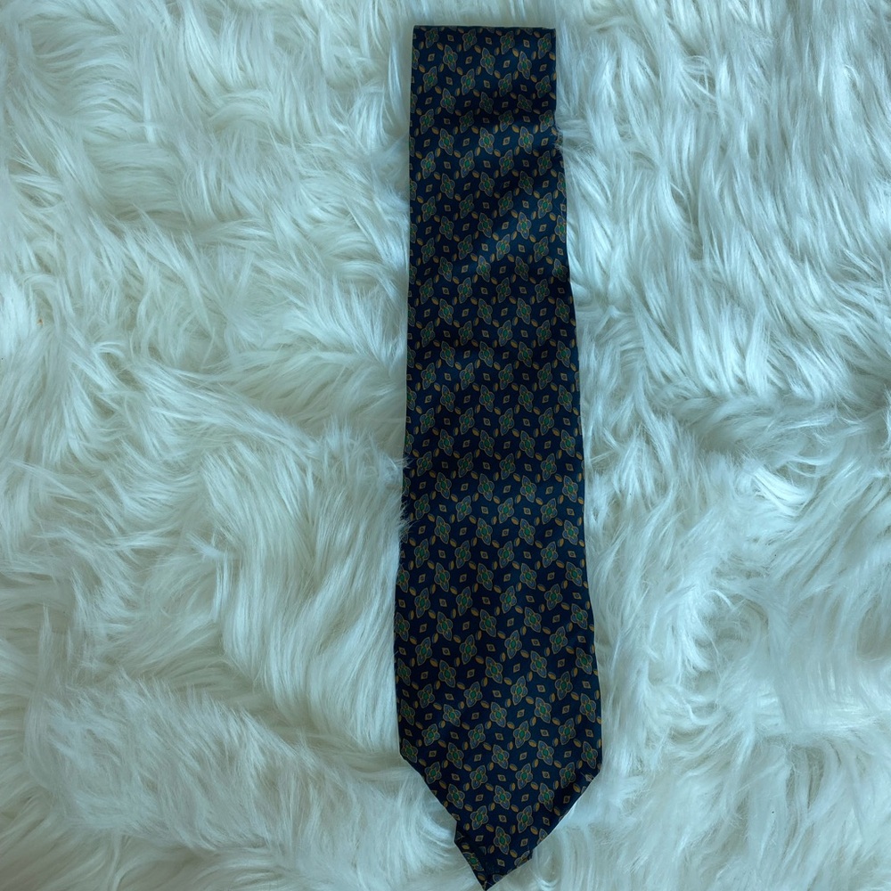 Fendi Navy and Gold Patterned Tie